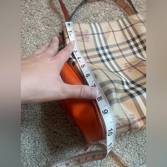 BURBERRY Multicolor PVC Leather Shoulder Bag Orange Tan - Picture 5 of 17